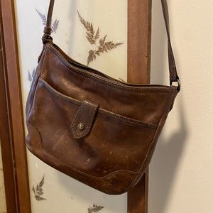 Frye Melissa Button Crossbody Purse Cognac